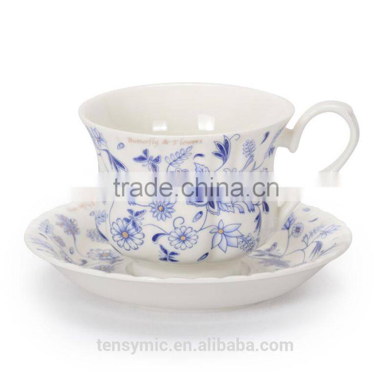T01101-B Chaozhou Porcelain ceramic tea cup and saucers