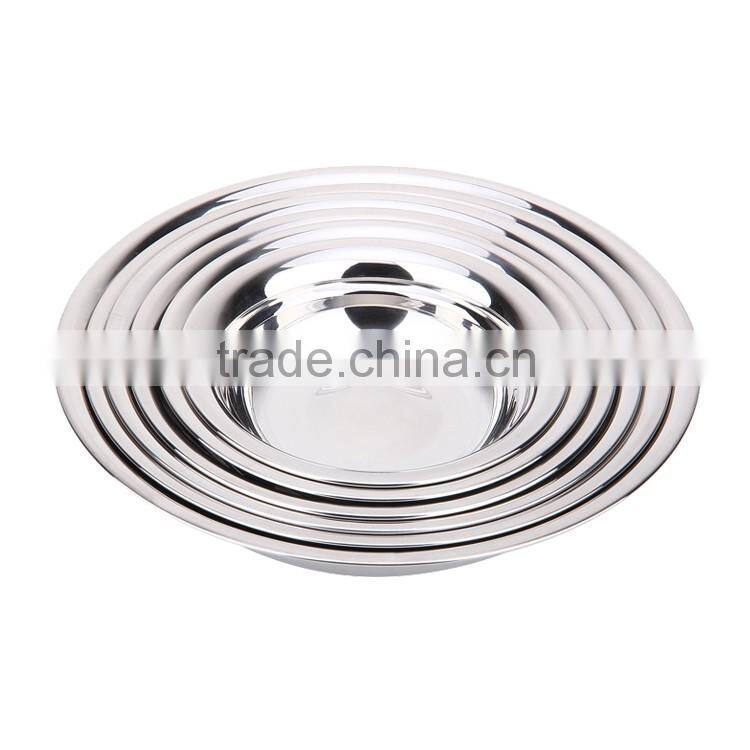 Indian stainless steel round dinner plate & dishes
