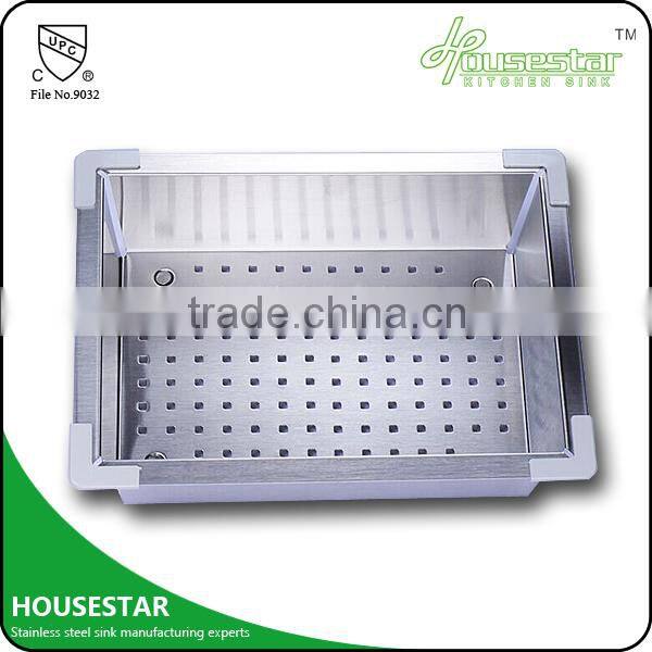HOUSESTAR SINK FACTORY stainless steel 304 used colander Types Of Colanders Handmade Kitchen Sink Rectangular Colander