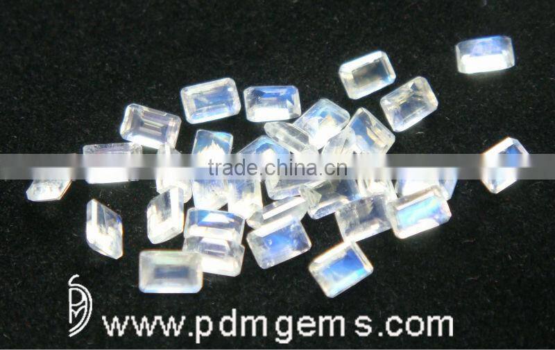 Natural Rainbow Moonstone Octagon Lot Cut For Silver Earring