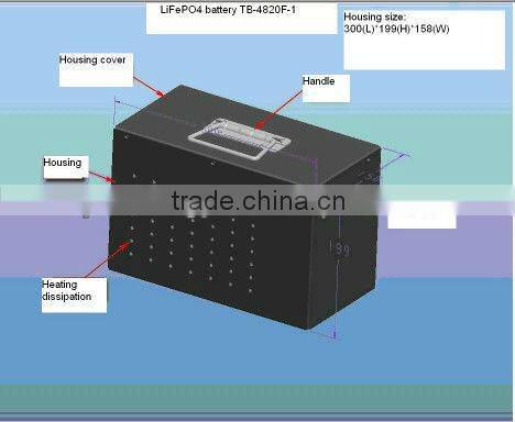 48 volt lithium ion battery 20ah for 3kw motor+BMS+case TB-4820F wholesale price