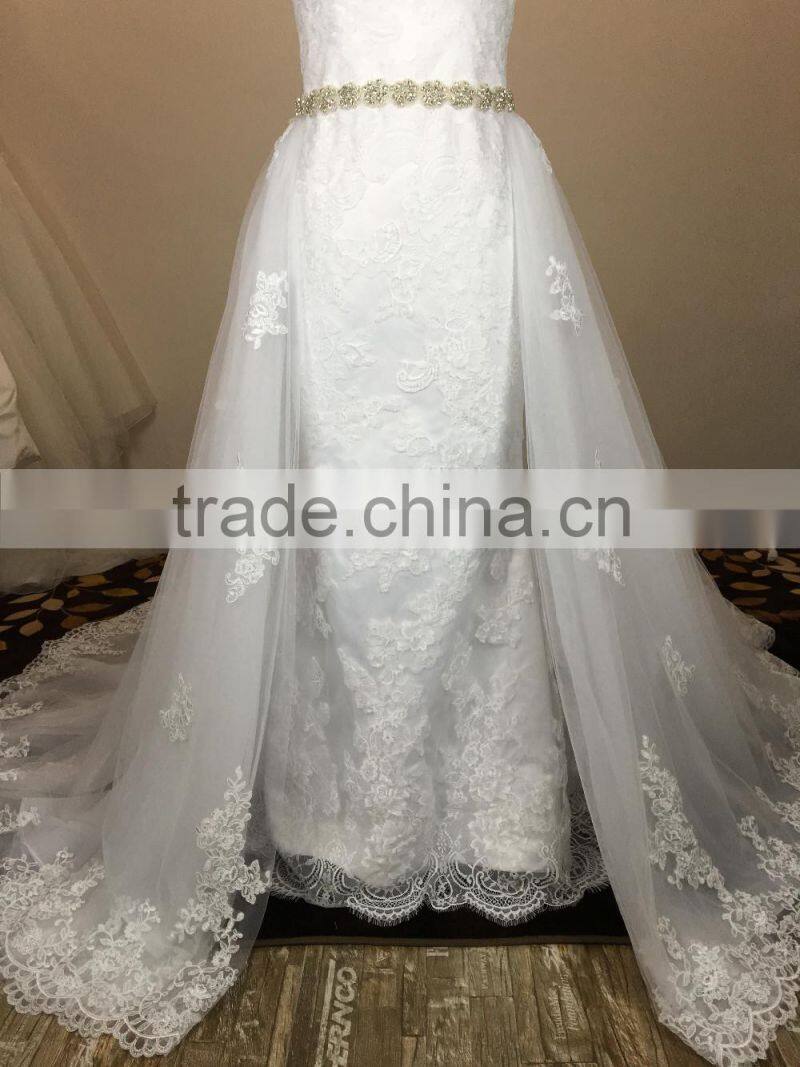 (MY20160602) Lace Mermaid Wedding Dresses With Detachable Train 2016