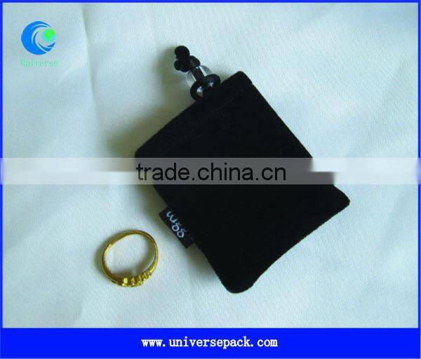 Super mini flat velvet Jewelry bag with silver cloth