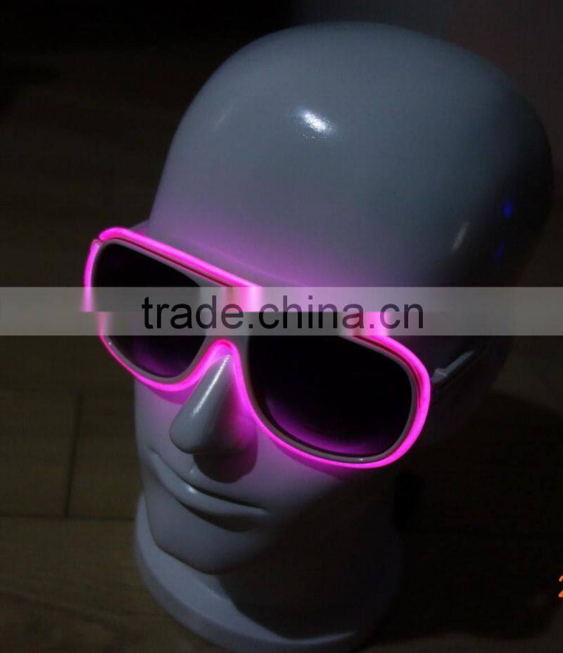 Green EL sunglasses/EL glow sunglasses/EL lighting glasses/Electroluminescent sunglasses