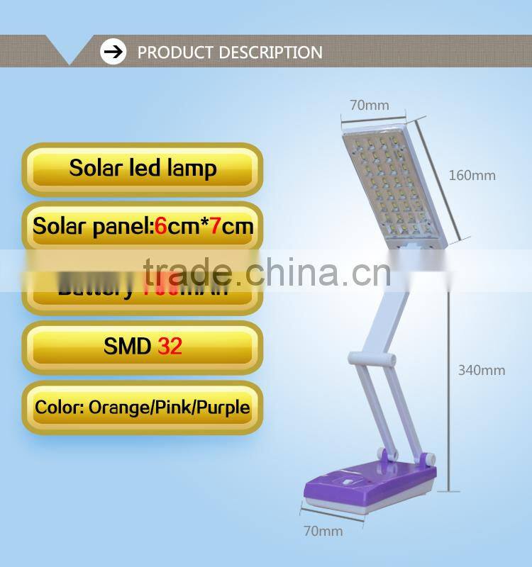 2016 new solar rechargeable book light led