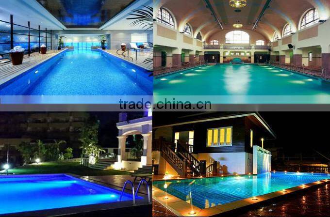 12V ip68 waterproof rgb remote control led swimming colored lights / swimming pool flat led lights
