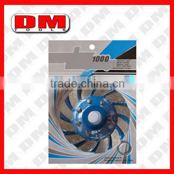 Turbo wave diamond grinding cup wheel