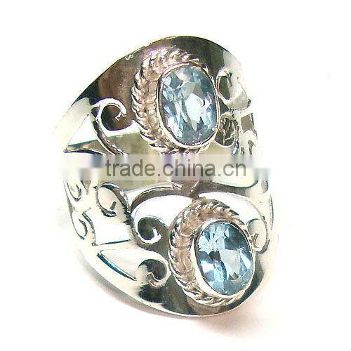 Indian sterling silver semi precious gemstone rings jewellery