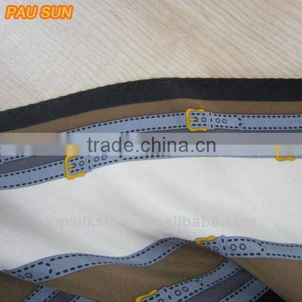 silk twill paisley square scarf customed