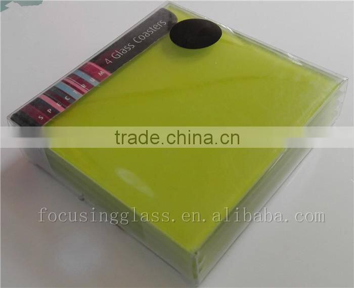 4mm DIY square clear tempered glass coasters