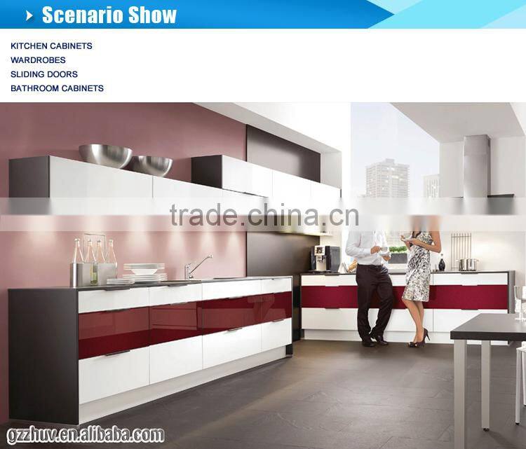 High quality laminate pvc kitchen cabinet door design price China fatory