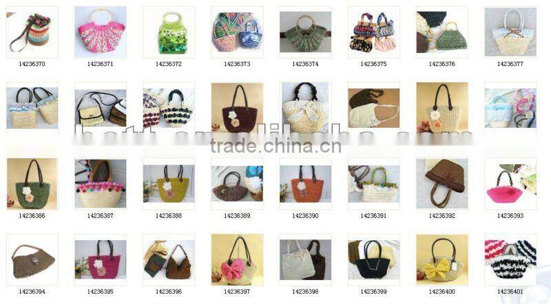 fashion lady kitty design straw bag beach bag