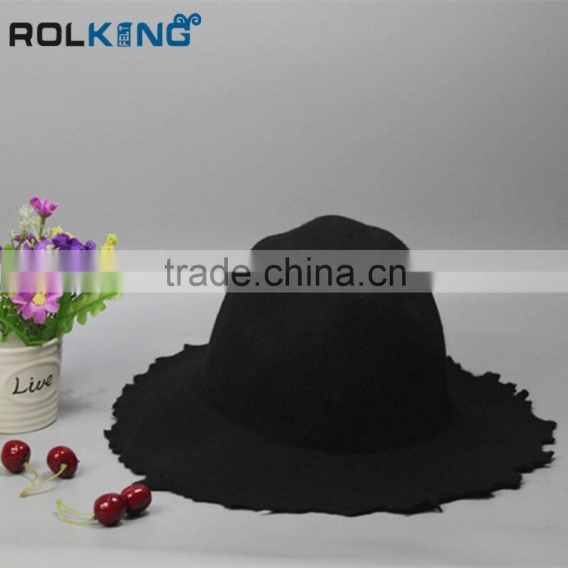 2016New fashion wool felt multilateral hat
