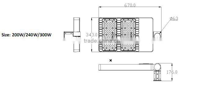 meanwell 200w led shoe box light from oem/odm shenzhen factory