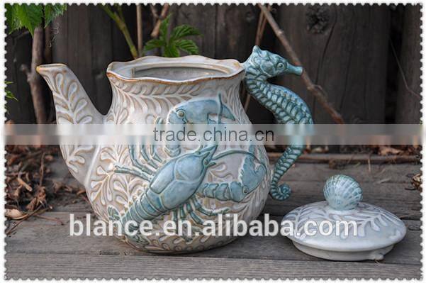ceramic see horse kettle for marine theme