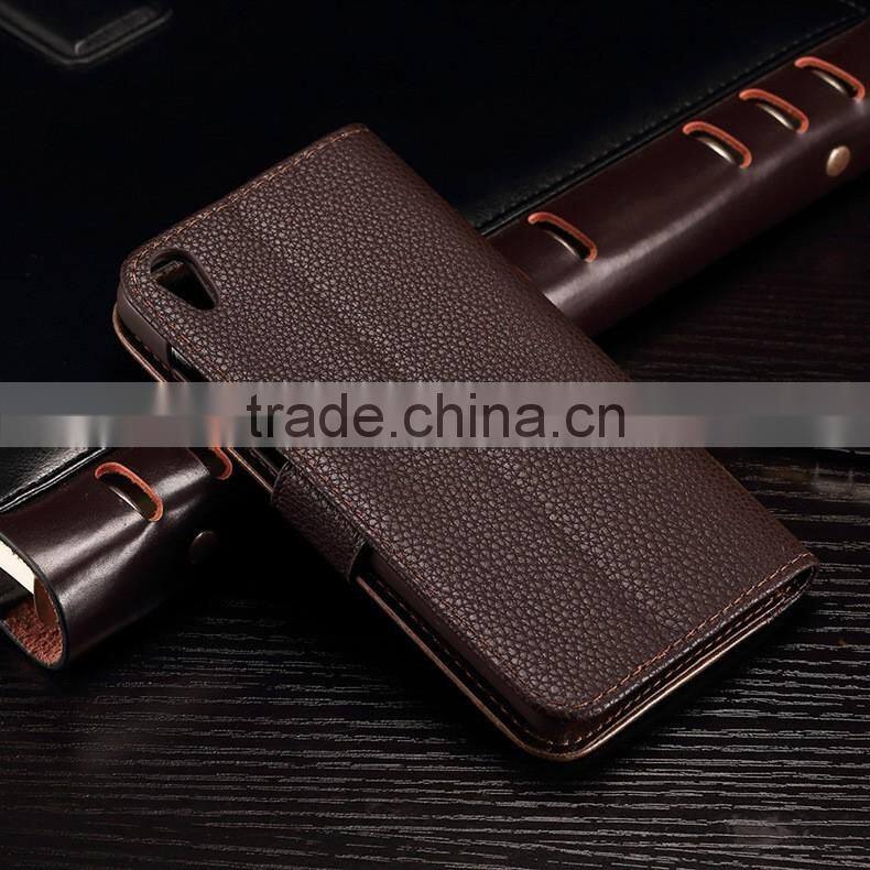 Luxury litchi texture wallet leather case for lenovo s850