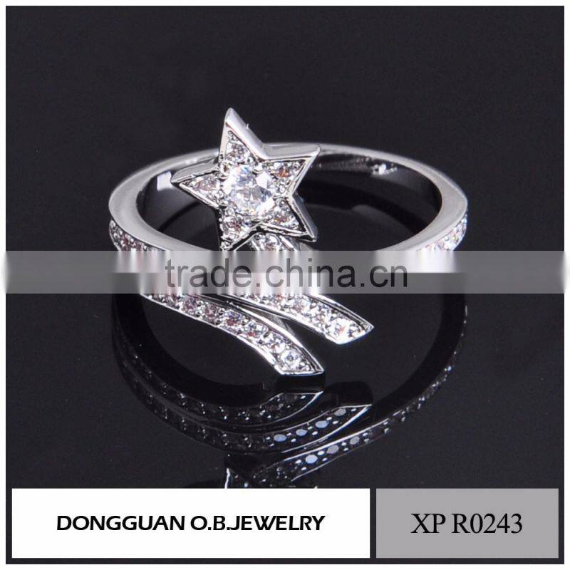 China Factory custom OEM sterling silver rings Rhodium polished wedding rings for women