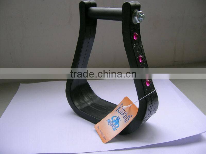 plastic horse black stirrups