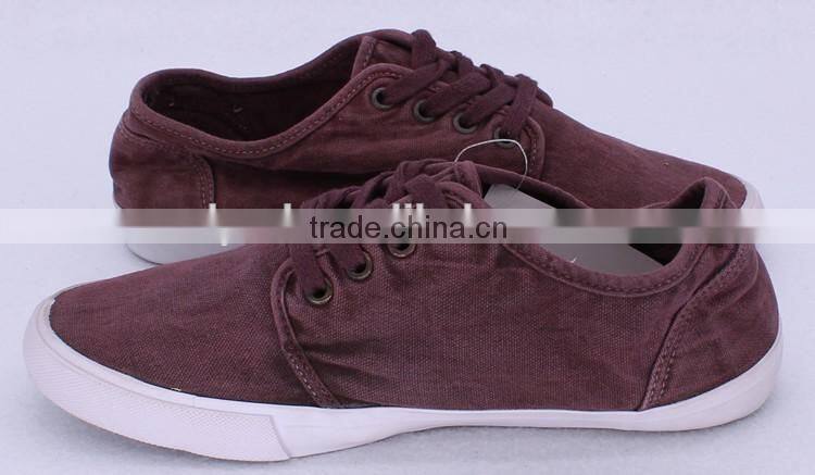 basic style cheap burgundy washed canvas men sneakers lace up man casual canvas shoe comfortable rubber sole vulcanized shoes