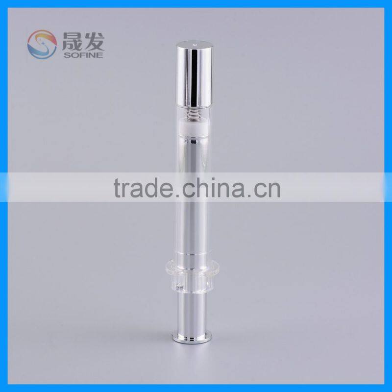 Needle head airless tube for cosmetic packaging