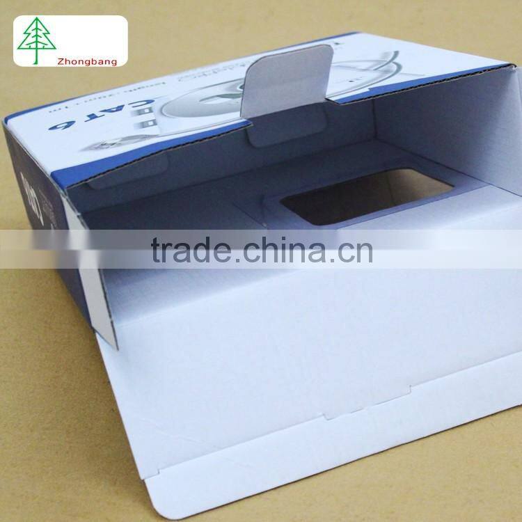 E flute corrugated cardboard box with clear pvc window