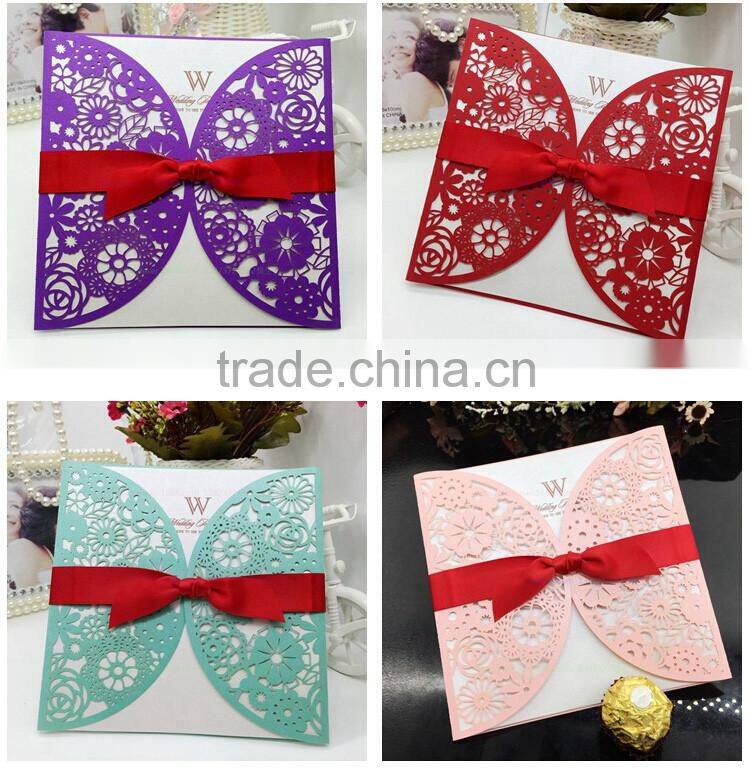 Unique inexpensive laseer cut wedding invitation cards