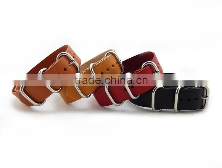 28cm length genuine leather nato watch strap,leather watch strap wholesale