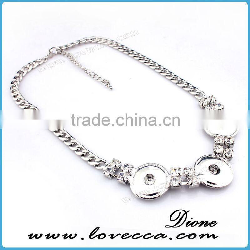Greece women simple design wholesale fashion jewelry necklace with snap button pendant