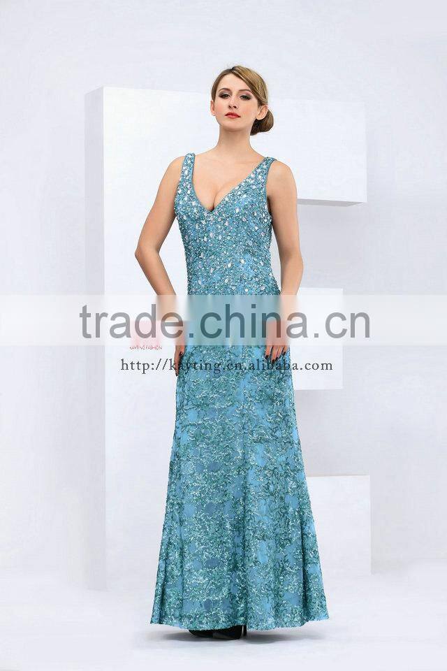 Sexy sleeveless deep v-neck sequins plus size rockabilly dress