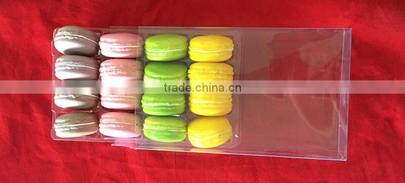 16 Pcs Clear Plastic Mcaron Box And Boxes Food pacakging