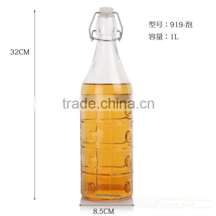 Wholesale colored 1 liter empty clear juice glass bottle price for sale