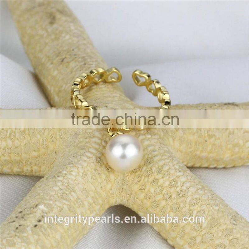Simple design pearl ring 925 sterling silver ring 6mm AAA natural fresh water pearl ring