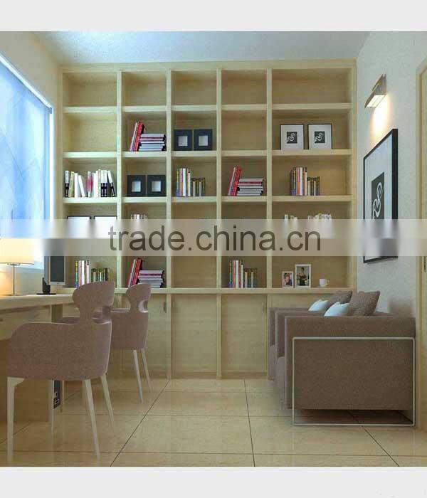 modern 4 drawer bookcase with glass doors
