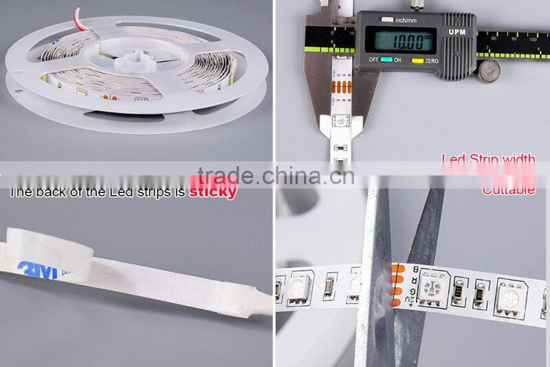 DC12V blue 30LEDs/m 5050 smd LED strip light with non-waterproof white FPC