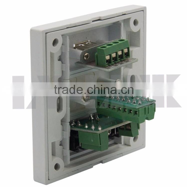 HDMI, USB, 3RCA wall face plate with backside screw connection