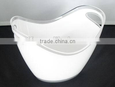 Double layer plastic acrylic ice bucket for promotion