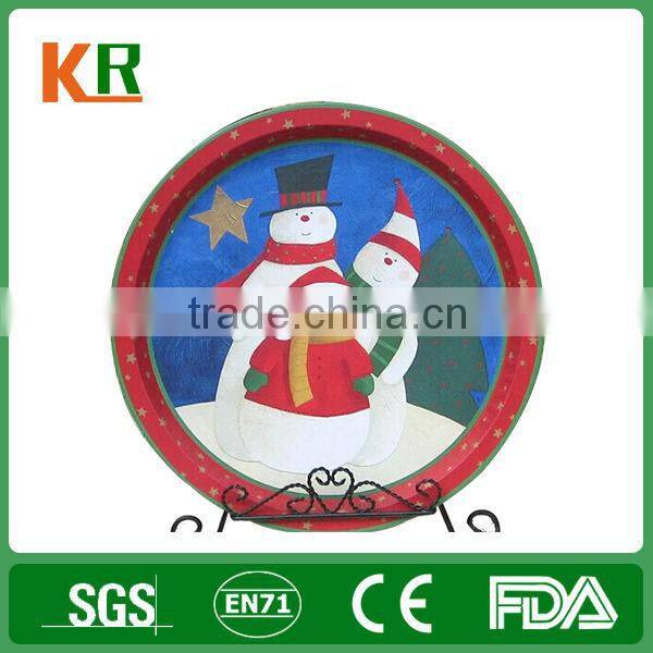 High quality round tin serving tray