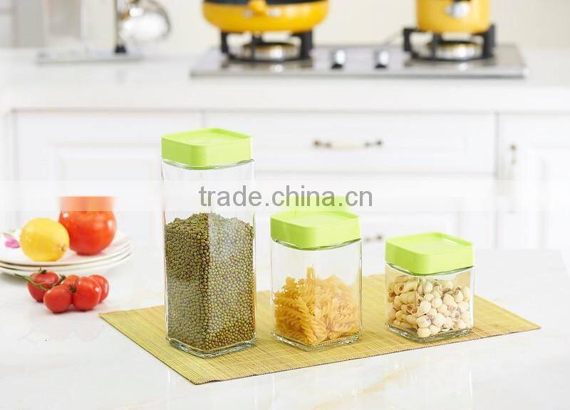 2016 Hot sale High Quality glass food storage jar set