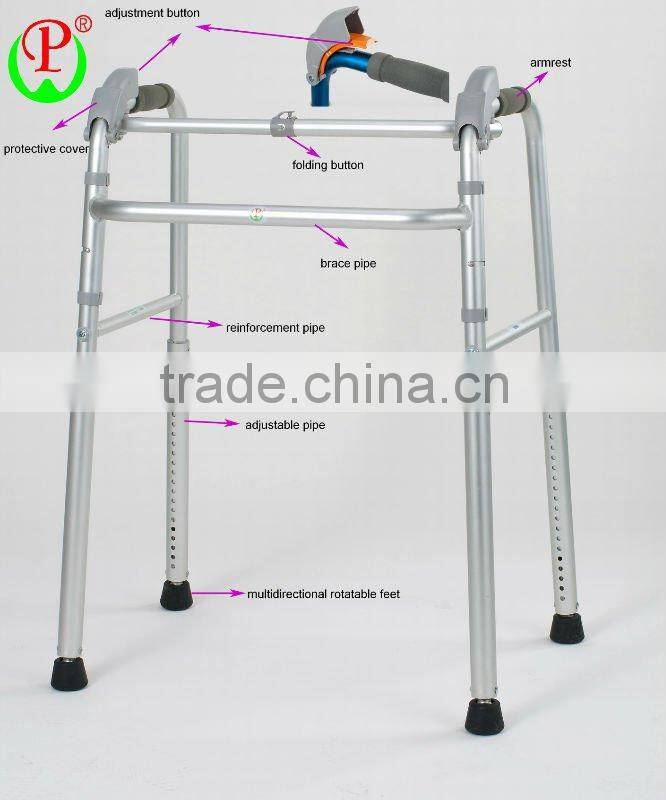 2014 Chinese supplier durable multi-funtional aluminium foldable stair climbing rollator