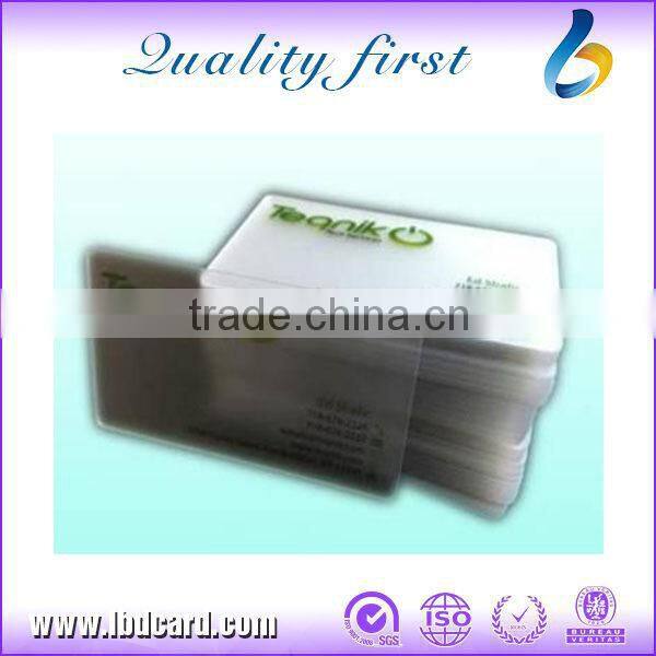 Rewritable EM4100 CR80 Crystal Transparent Chip Cards RFID Cards