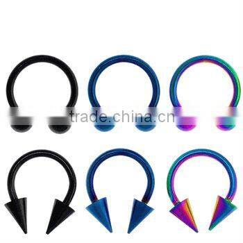 High polished body piercing jewelry spiral eyebrow ring twister