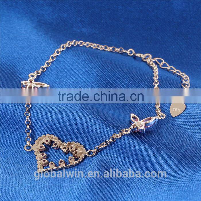 cheap personalised floating charm locket ankle bracelet