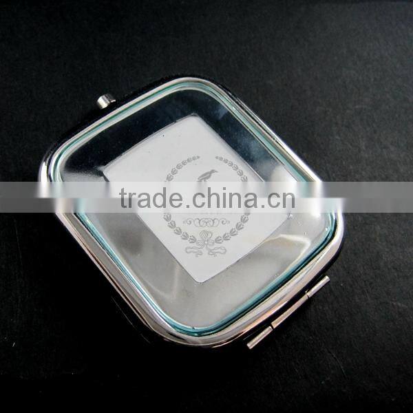 50x58mm setting size metal square blank base bezel silver compact pocket mirror tray with glass cabochon 1991015