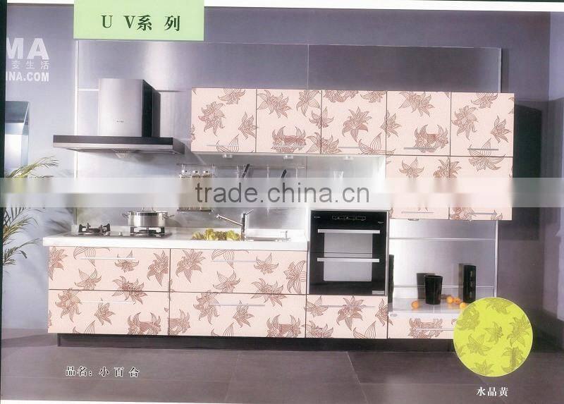 decorative kitchen cabinet tempered glass