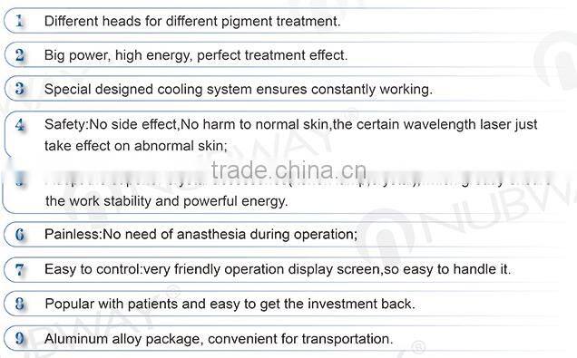 Professional best cooling system q switch nd:yag tattoo removal laser machine with good result