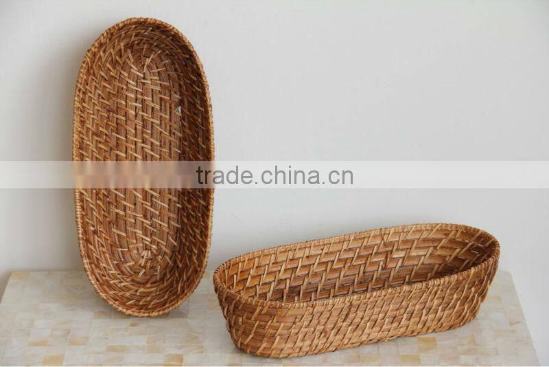 Bamboo rattan fruit basket made in Vietnam, high quality bread bakery basket non toxic