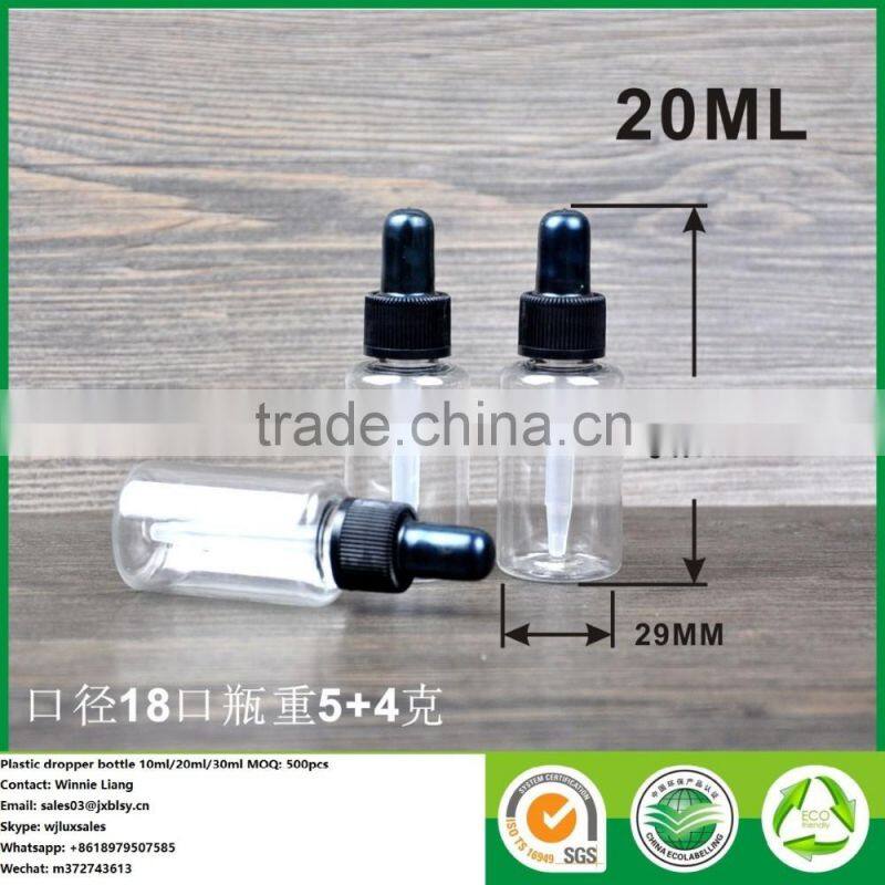 Plastic dropper bottle essential oil bottle 10ml 20ml 30ml for wholesales