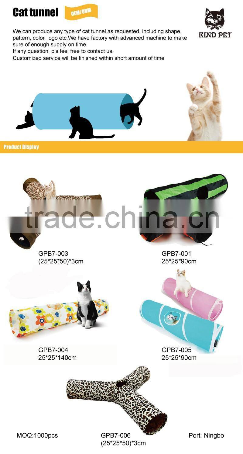 Durable material cat tunnel for multiple cats