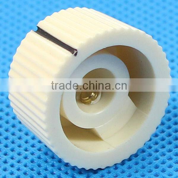 serrated round pointer potentiometer knob with thread