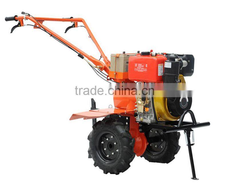 10HP Diesel Power Rotary Tiller With Trailer For Land Cultivation